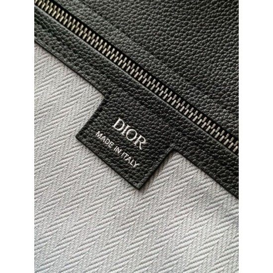 Replica Borsa tote Dior Normandie media da uomo nera Imitazioni Falso