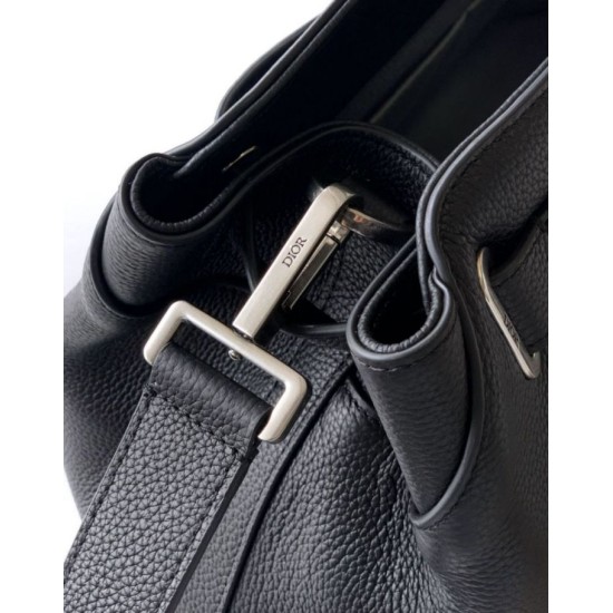 Replica Borsa tote Dior Normandie media da uomo nera Imitazioni Falso
