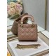 Replica Borsa Dior Mini Lady Dior con Catena Rosa Cannage Imitazioni Falso