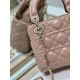 Replica Borsa Dior Mini Lady Dior con Catena Rosa Cannage Imitazioni Falso