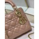 Replica Borsa Dior Mini Lady Dior con Catena Rosa Cannage Imitazioni Falso