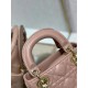Replica Borsa Dior Mini Lady Dior con Catena Rosa Cannage Imitazioni Falso