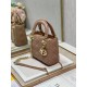 Replica Borsa Dior Mini Lady Dior con Catena Rosa Cannage Imitazioni Falso