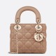 Replica Borsa Dior Mini Lady Dior con Catena Rosa Cannage Imitazioni Falso
