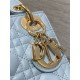 Replica Mini Borsa Dior Lady Dior con O-link Cannage Blu Imitazioni Falso