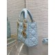 Replica Mini Borsa Dior Lady Dior con O-link Cannage Blu Imitazioni Falso