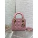 Mini Borsa Dior Lady Dior Replica Dior con O-link Rosa Cannage Imitazione
