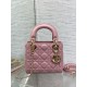 Mini Borsa Dior Lady Dior Replica Dior con O-link Rosa Cannage Imitazione