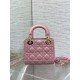 Mini Borsa Dior Lady Dior Replica Dior con O-link Rosa Cannage Imitazione