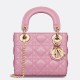 Mini Borsa Dior Lady Dior Replica Dior con O-link Rosa Cannage Imitazione