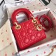 Replica Borsa Dior Mini Lady Dior con Catena Rosso Cannage Imitazioni Falso