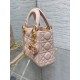 Replica Borsa Dior Lady Dior Mini con Catena e Charms in Resina Rosa Imitazioni Falso