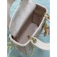 Replica Borsa Dior Lady Dior Mini con Catena e Charms in Resina Rosa Imitazioni Falso