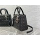 Replica Borsa Dior Lady Dior Media in Pelle di Vitello Granata Nera Imitazioni Falso