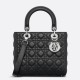 Replica Borsa Dior Lady Dior Media in Pelle di Vitello Granata Nera Imitazioni Falso