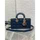 Replica Borsa Dior Lady D-Joy Media Cannage Blu Imitazioni Falso