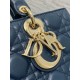 Replica Borsa Dior Lady D-Joy Media Cannage Blu Imitazioni Falso