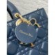 Replica Borsa Dior Lady D-Joy Media Cannage Blu Imitazioni Falso