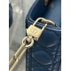 Replica Borsa Dior Lady D-Joy Media Cannage Blu Imitazioni Falso