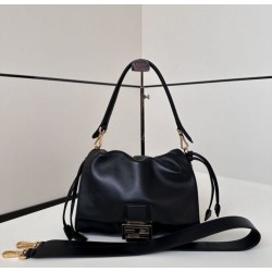 Borsa Fendi Mamma Baguette Media/Grande Replica Nappa Nera Imitazione Borsa Fendi Mamma Baguette Media/Grande Replica Nappa Nera Imitazione