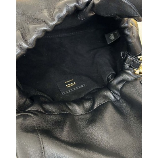 Borsa Fendi Mamma Baguette Media/Grande Replica Nappa Nera Imitazione