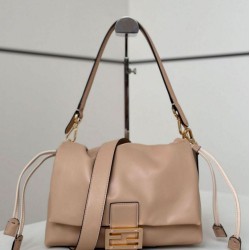 Replica Borsa Fendi Mamma Baguette Media/Grande Nappa Albicocca Imitazioni Falso