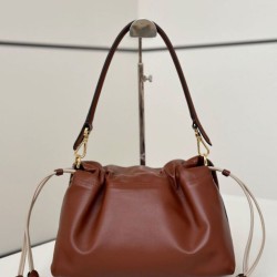 Borsa Fendi Mamma Baguette Media/Grande Replica Nappa Caffè Imitazione
