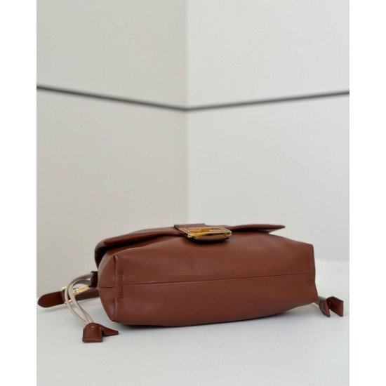 Borsa Fendi Mamma Baguette Media/Grande Replica Nappa Caffè Imitazione