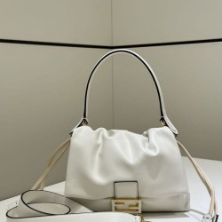 Replica Borsa Fendi Mamma Baguette Media/Grande Nappa Beige Imitazioni Falso