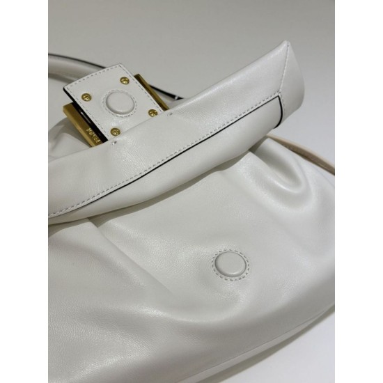 Replica Borsa Fendi Mamma Baguette Media/Grande Nappa Beige Imitazioni Falso