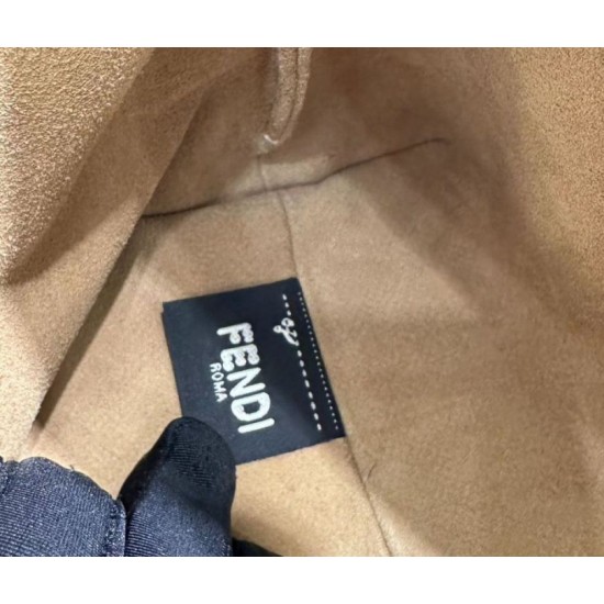 Replica Borsa Fendi Mamma Baguette Media/Grande Nappa Beige Imitazioni Falso