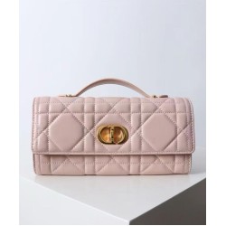 Replica Pochette Dior Miss Caro Top Handle Clutch Rosa Imitazioni Falso