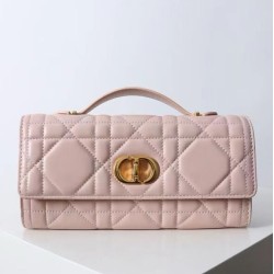 Replica Pochette Dior Miss Caro Top Handle Clutch Rosa Imitazioni Falso