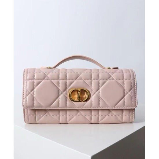 Replica Pochette Dior Miss Caro Top Handle Clutch Rosa Imitazioni Falso