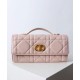 Replica Pochette Dior Miss Caro Top Handle Clutch Rosa Imitazioni Falso