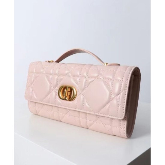 Replica Pochette Dior Miss Caro Top Handle Clutch Rosa Imitazioni Falso