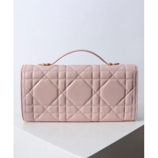 Replica Pochette Dior Miss Caro Top Handle Clutch Rosa Imitazioni Falso