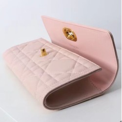 Replica Pochette Dior Miss Caro Top Handle Clutch Rosa Imitazioni Falso