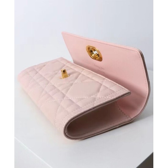 Replica Pochette Dior Miss Caro Top Handle Clutch Rosa Imitazioni Falso
