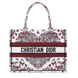 Replica Borsa Dior Book Tote media Dior ricamata con il motivo multicolore M1286 Rosso di Pietro Ruffo Imitazioni Falso