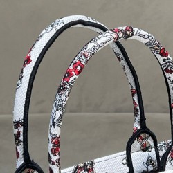 Replica Borsa Dior Book Tote media Dior ricamata con il motivo multicolore M1286 Rosso di Pietro Ruffo Imitazioni Falso