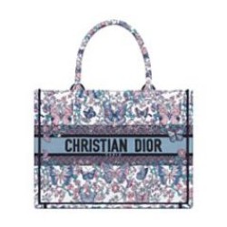 Replica Borsa Dior Book Tote Media Dior M1286 ricamata con Pietro Ruffo Bianco Imitazioni Falso