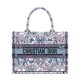 Replica Borsa Dior Book Tote Media Dior M1286 ricamata con Pietro Ruffo Bianco Imitazioni Falso