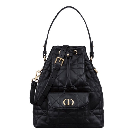 Replica Borsa a secchiello Dior Caro piccola Dior M3372 Nero Imitazioni Falso