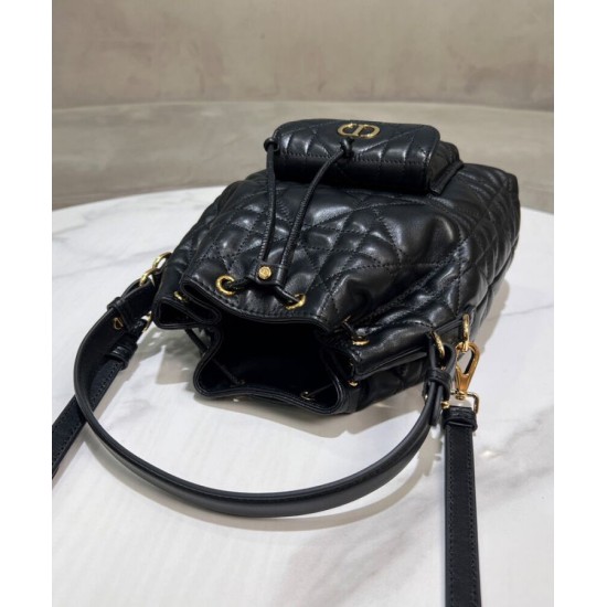 Replica Borsa a secchiello Dior Caro piccola Dior M3372 Nero Imitazioni Falso