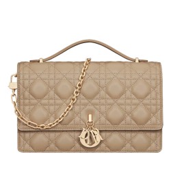 Replica Borsa Dior My Dior con Maniglia Albicocca Imitazioni Falso