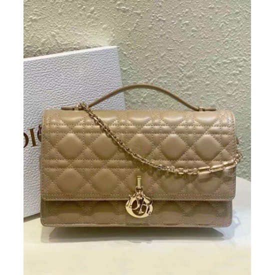 Replica Borsa Dior My Dior con Maniglia Albicocca Imitazioni Falso