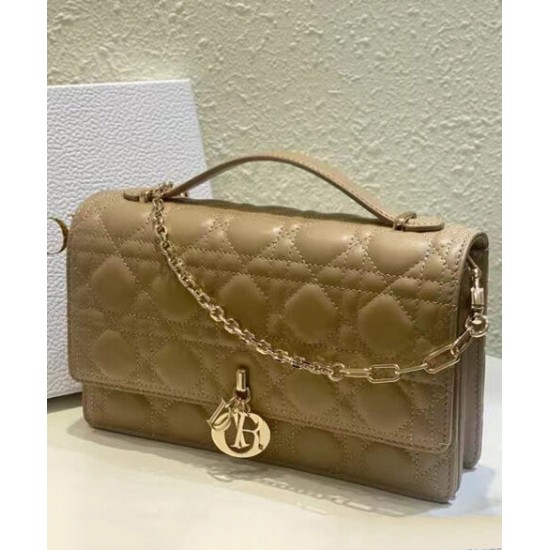Replica Borsa Dior My Dior con Maniglia Albicocca Imitazioni Falso