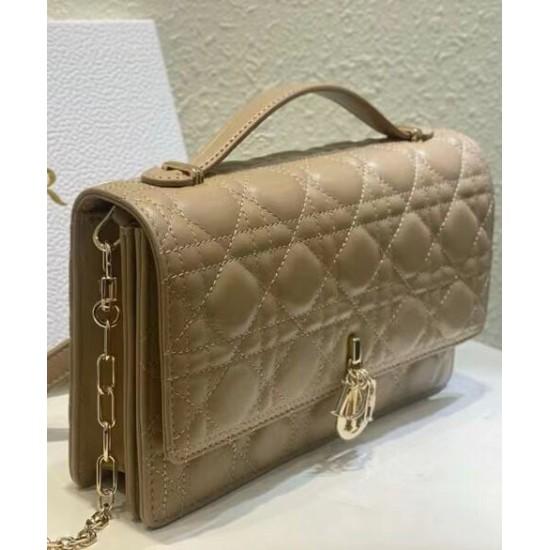 Replica Borsa Dior My Dior con Maniglia Albicocca Imitazioni Falso