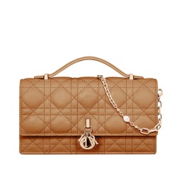 Replica Borsa Dior My Dior con Maniglia 21 cm Caffè Imitazioni Falso
